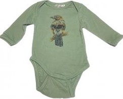 Poľovnícke detské tričko bodyčko - sojka - zelené