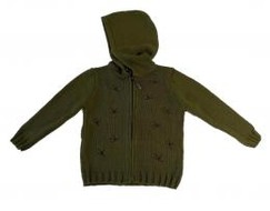 Detský poľovnícky sveter na zips s kapucňou

