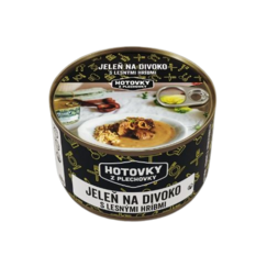 Hotovky z plechovky - Jeleň na divoko s lesnými hubami 400g