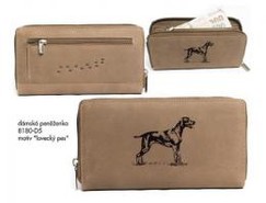 Kožená poľovnícka dámska peňaženka - nízka - Poľovný pes