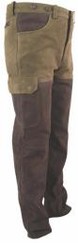 Lovecké kožené nohavice zeleno-hnedé
