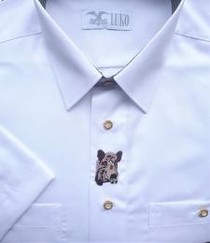 Poľovnícka košeľa biela s výšivkou - diviak