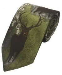 Poľovnícka kravata JELEN zelená/biela - A

