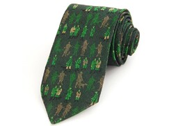 Poľovnícka kravata - motív Poľovnícke združenie


