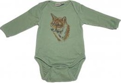 Poľovnícke detské tričko bodyčko - líška - zelené
