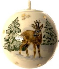 Poľovnícke vianočné ozdoby - guľa Srnec