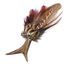 Ozdoba na poľovnícky klobúk z paroží a peria