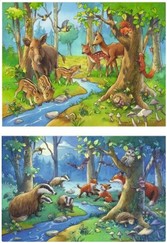 Puzzle pre malého poľovníka - Zvieratká v lese 2x24 dielikov