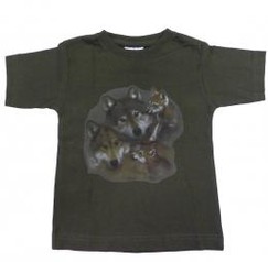 Poľovnícke detské tričko s motívom vlčia rodinka