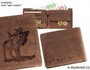 Kožená poľovnícka peňaženka - motív Jeleň trúbiaci