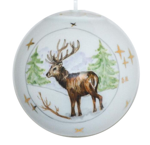 Poľovnícke vianočné ozdoby - guľa Jeleň